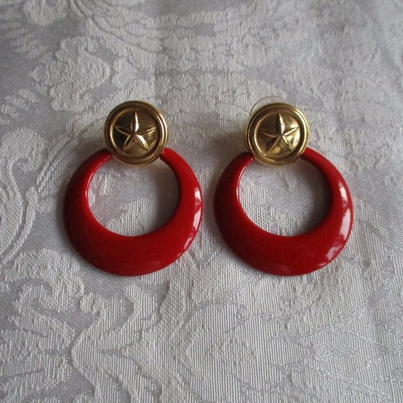 HOOP EARRINGS - VINTAGE MULTI COLORS – HOOP EARRINGS BUNDLE OF FIVE (5) - Picture 7 of 15